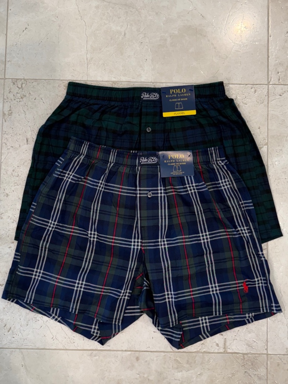 NWT Polo Ralph Lauren Men’s Classic Fit Plaid Boxers 2-Pack Size M $56 Retail